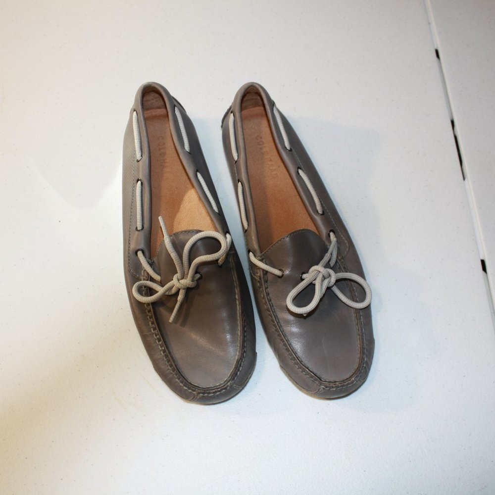 Cole Haan Gunnison Driving Gray Leather Moc Men's 11 Slip On Loafers C22541